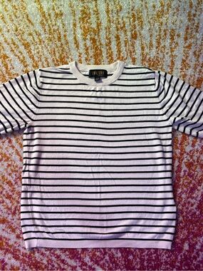 Truth White and Black Striped Short-Sleeve Tee